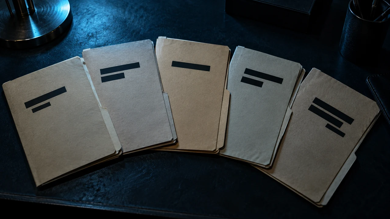 Conceptual archival folders representing five UAP records requests